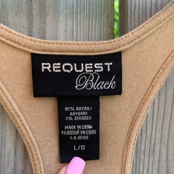 Request Black Brand Gold Sequin Tank Top Size Large LG - Picture 2 of 3